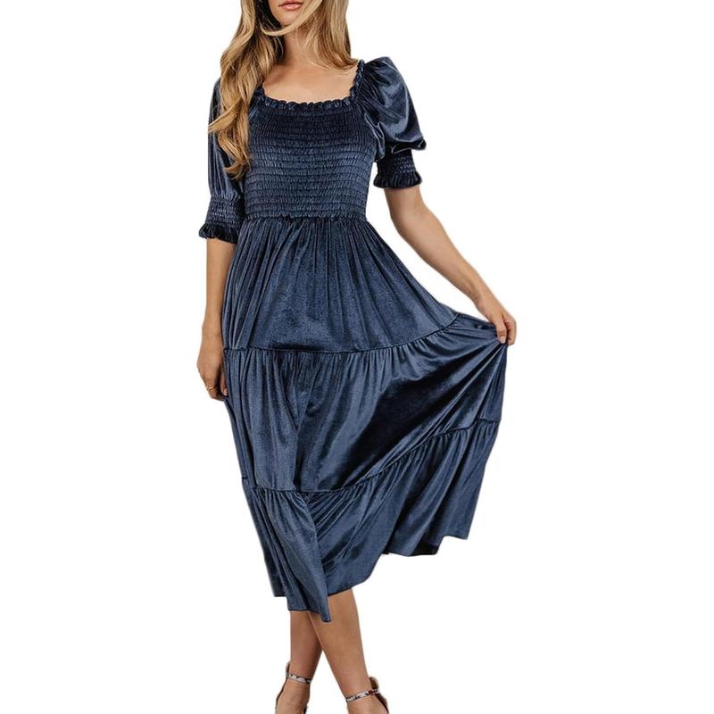 MELODY™ - Versatile Square Neck Puff Sleeve Dress for Any Event