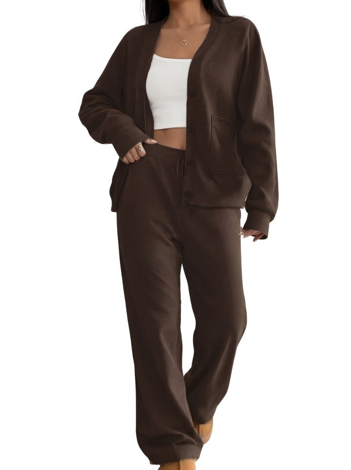 LAUREL™ – Casual Cardigan &amp; Lounge Trousers Matching Set