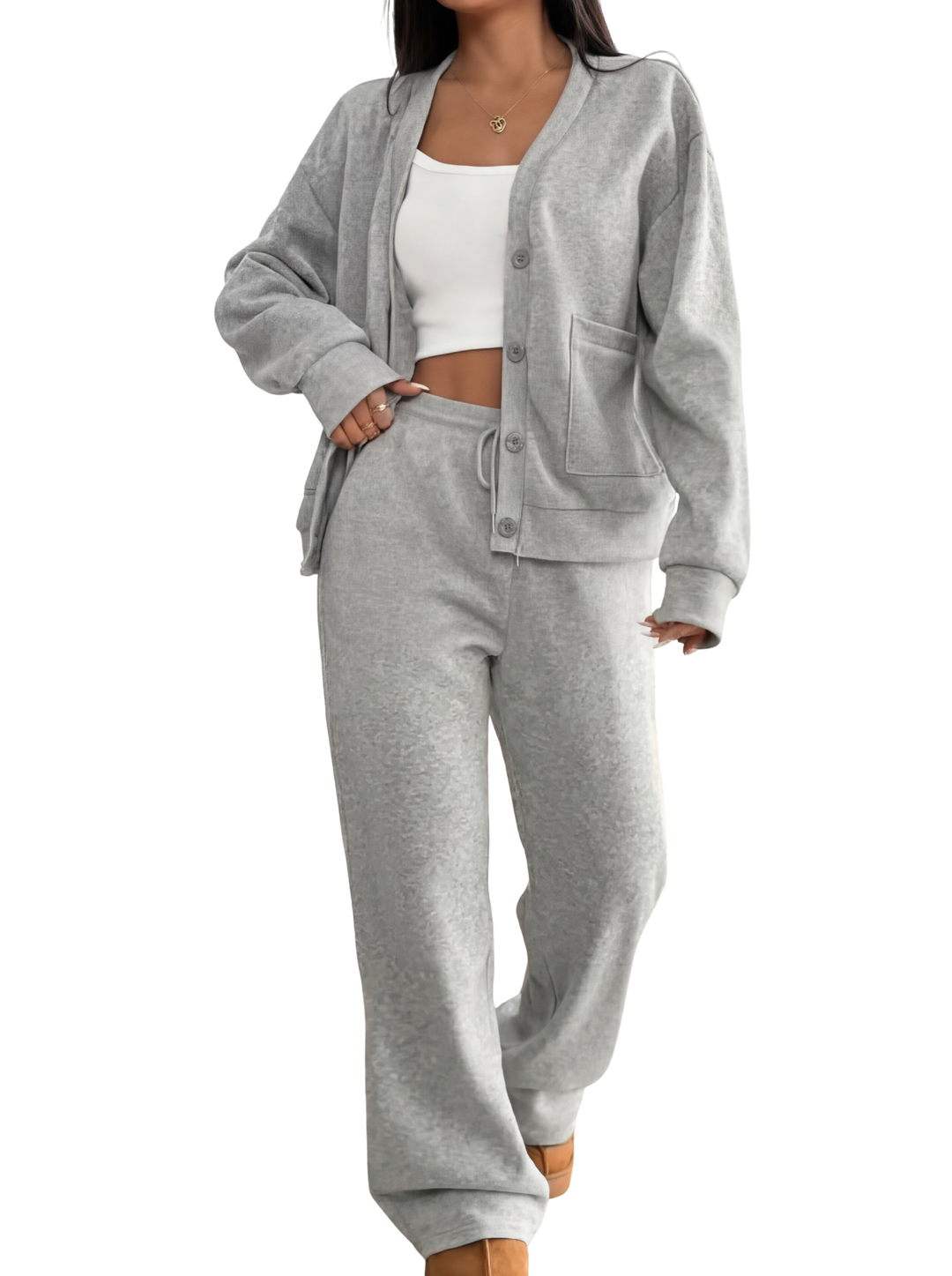 LAUREL™ – Casual Cardigan &amp; Lounge Trousers Matching Set