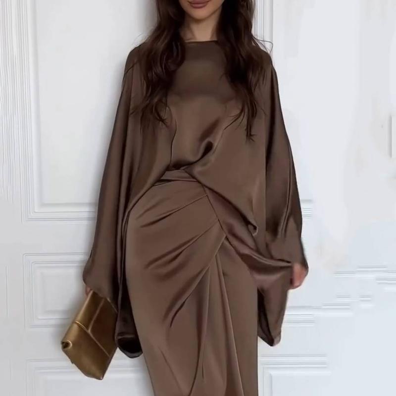 STELLA™ - Loose Shirt &amp; Lace-up Skirt Suit for Elegant Daily Wear
