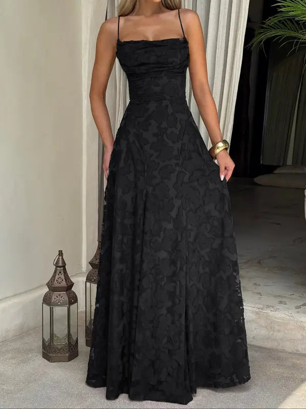 XENIA™ - Elegant Backless Lace Long Dress Fitted Design for Special Occasions &amp; Parties