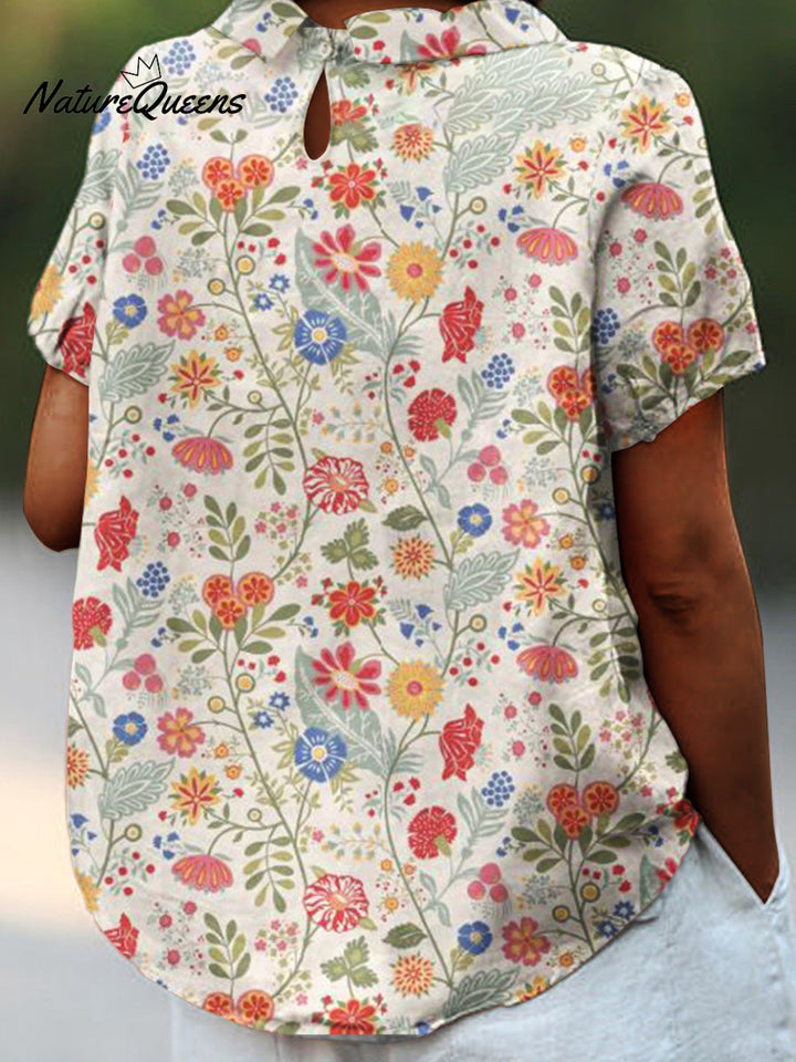 Nathalie | Chemise Florale Aquarelle