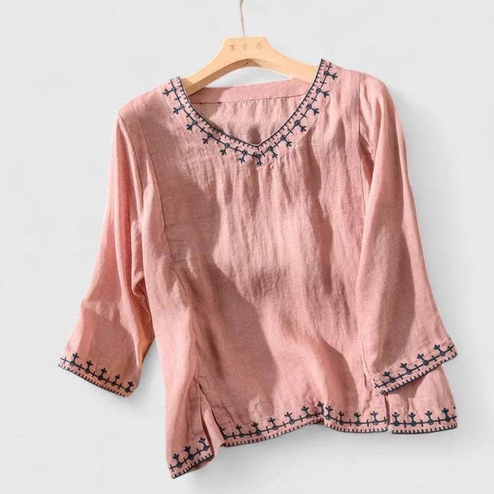 Annie | Elegant V-Neck Blouse