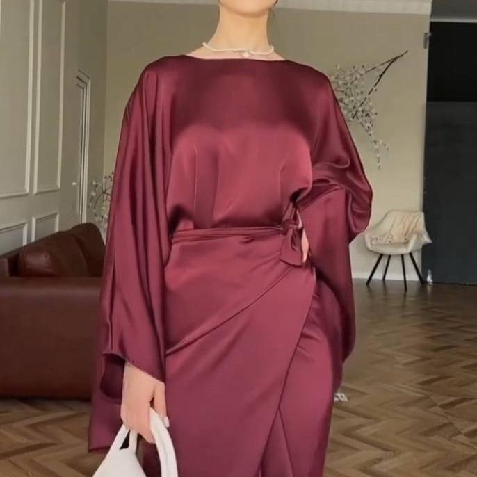 STELLA™ - Loose Shirt &amp; Lace-up Skirt Suit for Elegant Daily Wear