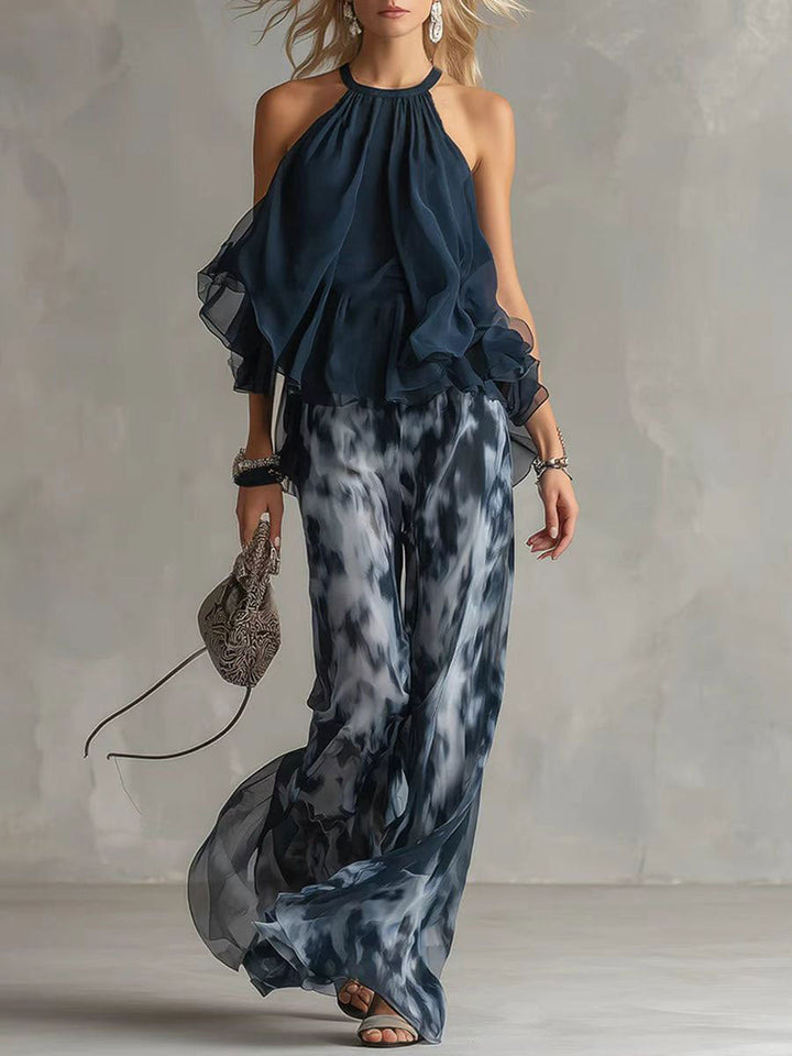 LUCI™ | Ensemble Top et Pantalons Amples en Chiffon